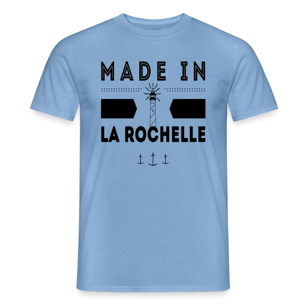 Maquette de T-shirt homme « Né(e) à La Rochelle : L'Esprit Rochelais » à personnaliser