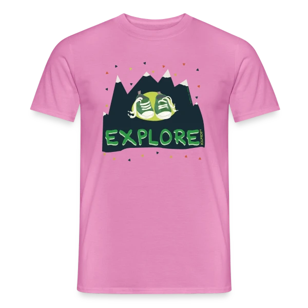 Maquette de T-shirt homme « Randonnée Montagne Baskets » à personnaliser