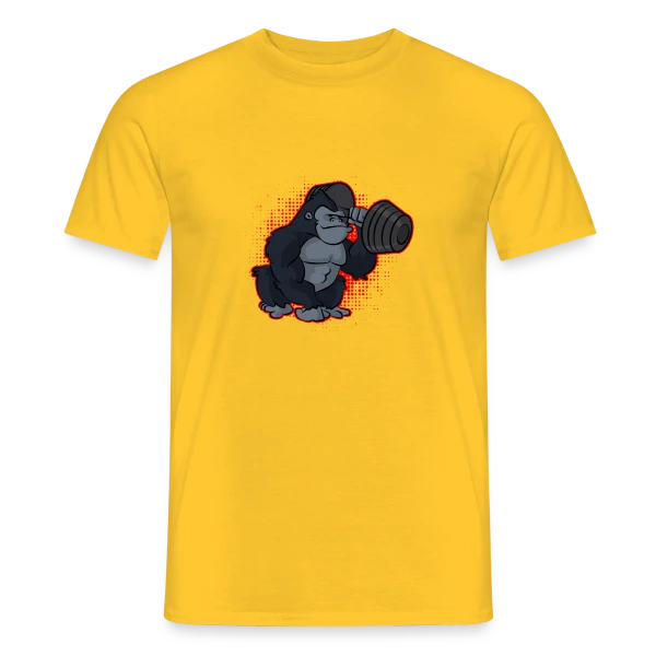 Maquette de T-shirt homme « Gorille Musculation - Force et Humour » à personnaliser