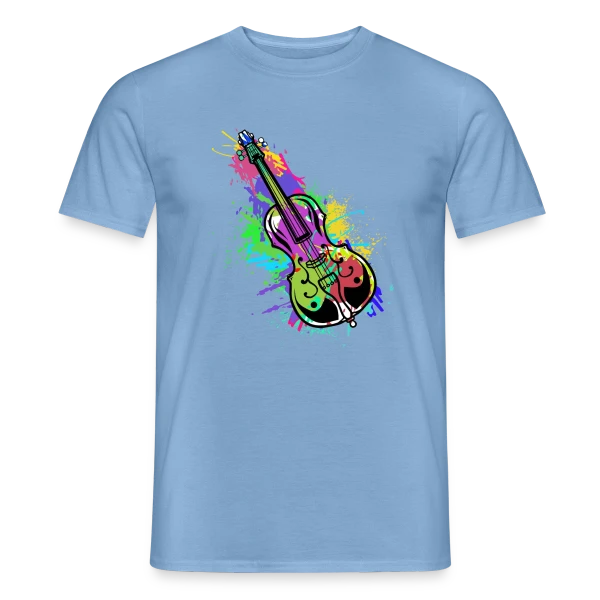 Maquette de T-shirt homme « Violoncelle Symphonie Colorée » à personnaliser