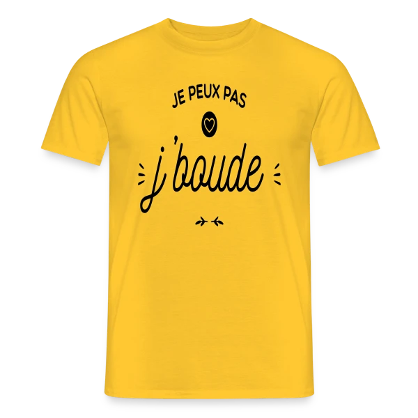 Maquette de T-shirt homme « "Je Peux Pas, Je Boude" Humour » à personnaliser