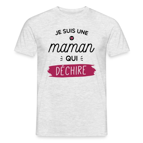Maquette de T-shirt homme « Maman au Top qui Déchire ! » à personnaliser