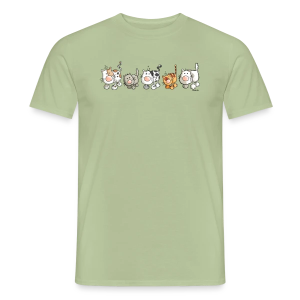 Maquette de T-shirt homme « Chats Amusants - Les Félins Rigolos » à personnaliser