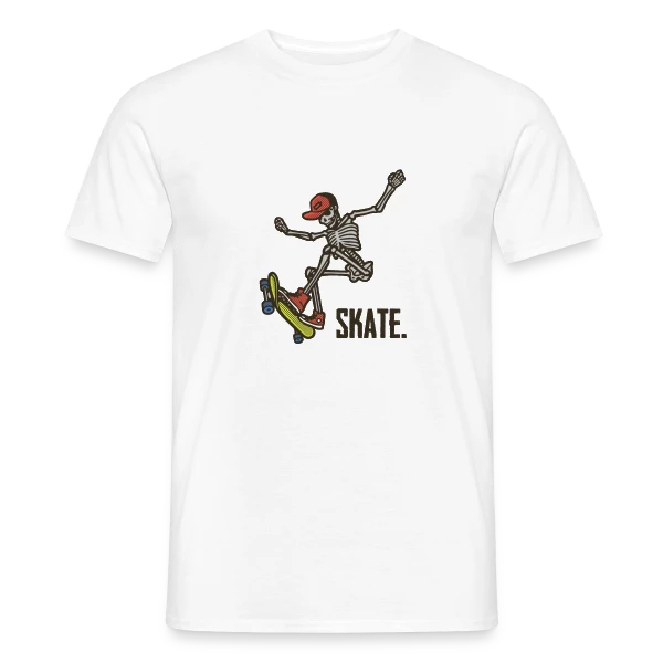 Maquette de T-shirt homme « Skate Squelette Fun » à personnaliser