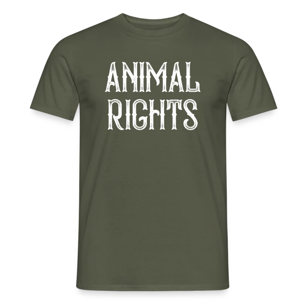 Maquette de T-shirt homme « Droits des Animaux » à personnaliser