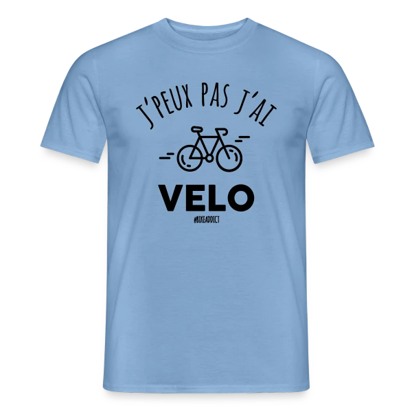Maquette de T-shirt homme « J'peux Pas, J'ai Vélo ! T-shirt Humour Cycliste » à personnaliser