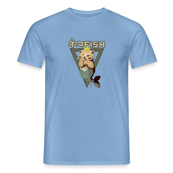 Maquette de T-shirt homme « Le Roi Poisson-Chat » à personnaliser