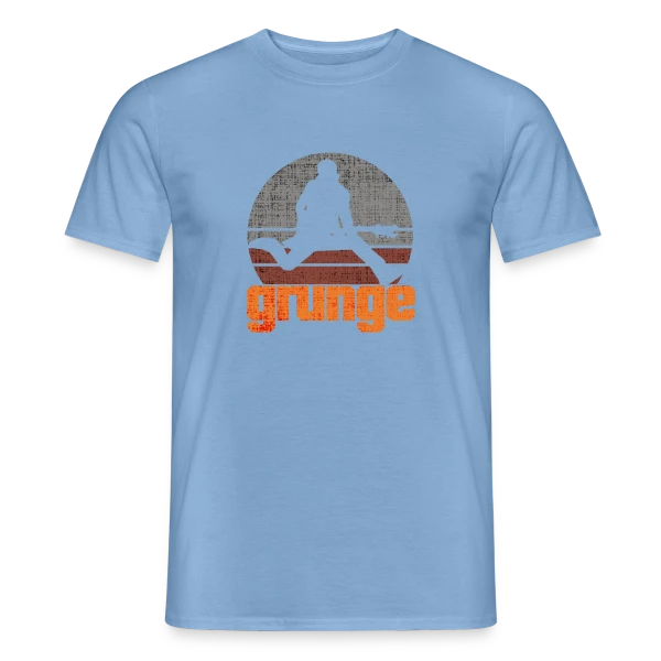 Maquette de T-shirt homme « Guitariste Grunge Rétro » à personnaliser