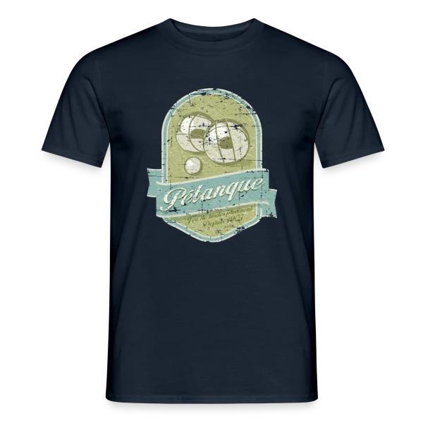 Maquette de T-shirt homme « Pétanque Rétro Chic » à personnaliser
