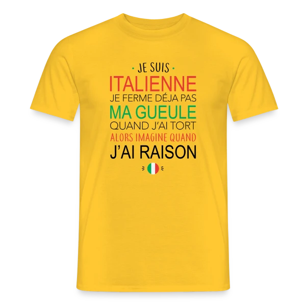Maquette de T-shirt homme « "Italienne : Ma Voix, Ma Loi" » à personnaliser
