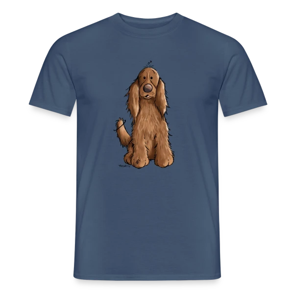 Maquette de T-shirt homme « Cocker Spaniel en Position Assise - Dressage Chien » à personnaliser