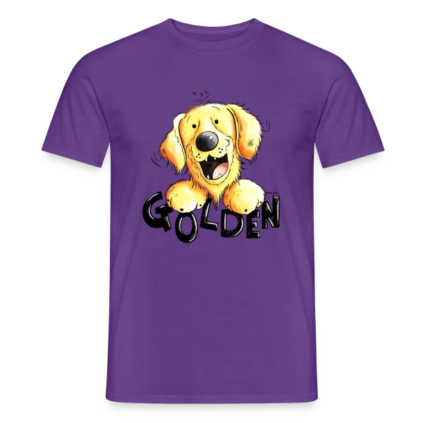 Maquette de T-shirt homme « Golden Retriever Amusant - Mon Compagnon Fidèle » à personnaliser
