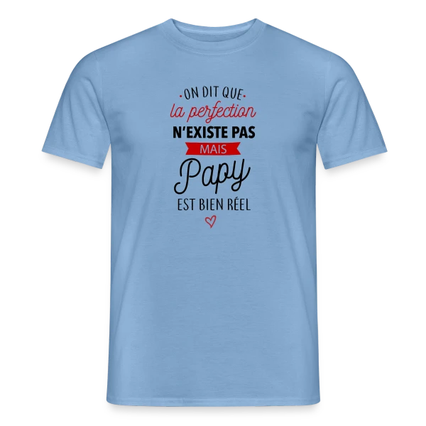 Maquette de T-shirt homme « Papy Parfait : La Perfection Faite Homme » à personnaliser