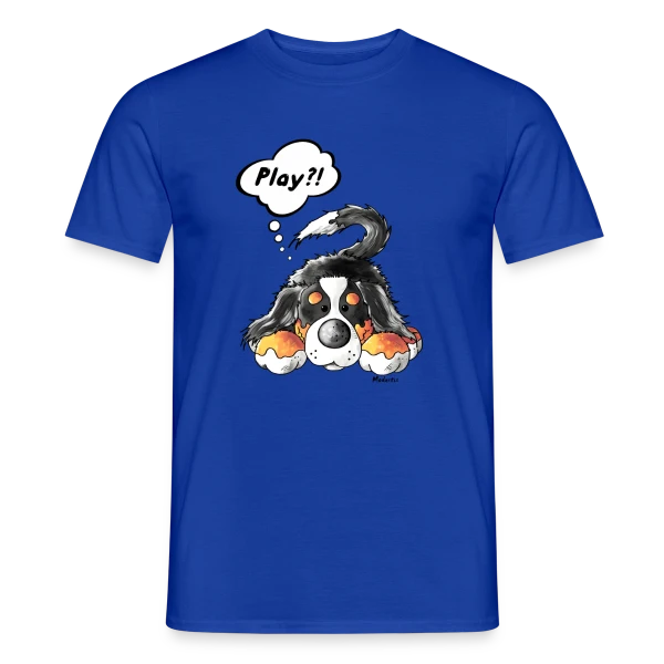 Maquette de T-shirt homme « Chien de Montagne Bernois Joueur » à personnaliser