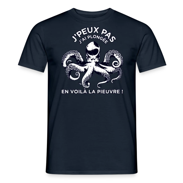 Maquette de T-shirt homme « J'peux pas J'ai Plongée ! | T-Shirt Passion Sous-Marine » à personnaliser