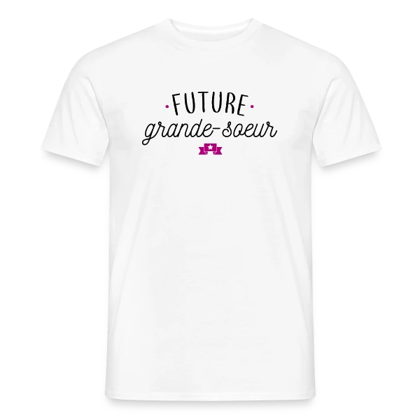 Maquette de T-shirt homme « Future Grande Sœur : Annonce Originale & Cadeau Mignon » à personnaliser