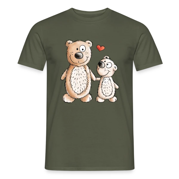 Maquette de T-shirt homme « Amour Oursons Câlins » à personnaliser