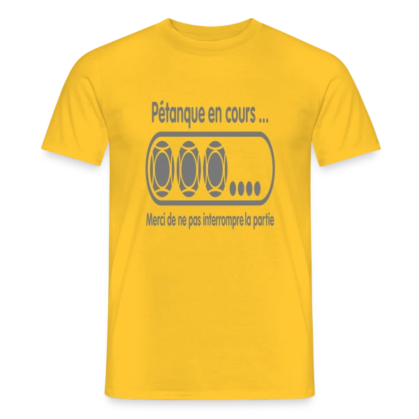 Maquette de T-shirt homme « Pétanque en Cours : Ne Dérangez Pas ! » à personnaliser