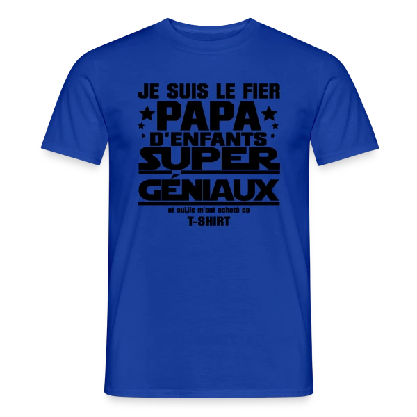 Maquette de T-shirt homme « Fier Papa d'Enfants Géniaux » à personnaliser