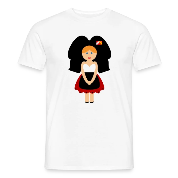 Maquette de T-shirt homme « Petite Alsacienne Mignonne » à personnaliser