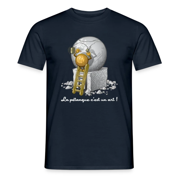 Maquette de T-shirt homme « L'Art de la Pétanque : Quand le Sport Rencontre le Style » à personnaliser