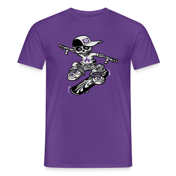 Maquette de T-shirt homme « Squelette Skateur : Le Rider de l'Au-delà » à personnaliser
