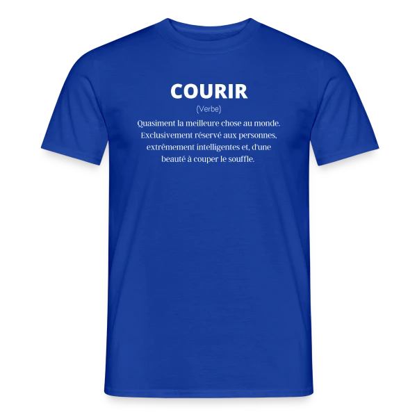Maquette de T-shirt homme « Courir Définition : Run, Running, Sport & Humour » à personnaliser