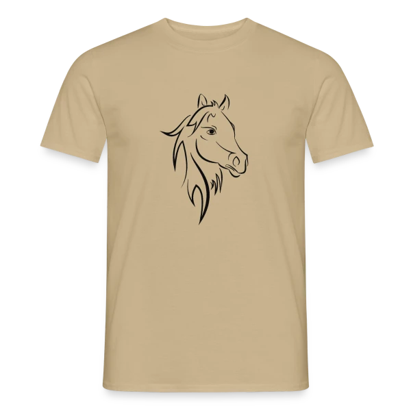 Maquette de T-shirt homme « Tête de Cheval Stylisée » à personnaliser