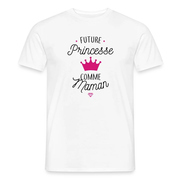 Maquette de T-shirt homme « Future Princesse comme Maman » à personnaliser