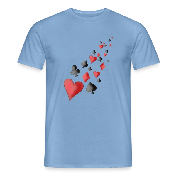 Maquette de T-shirt homme « Envolée de Cartes à Jouer » à personnaliser