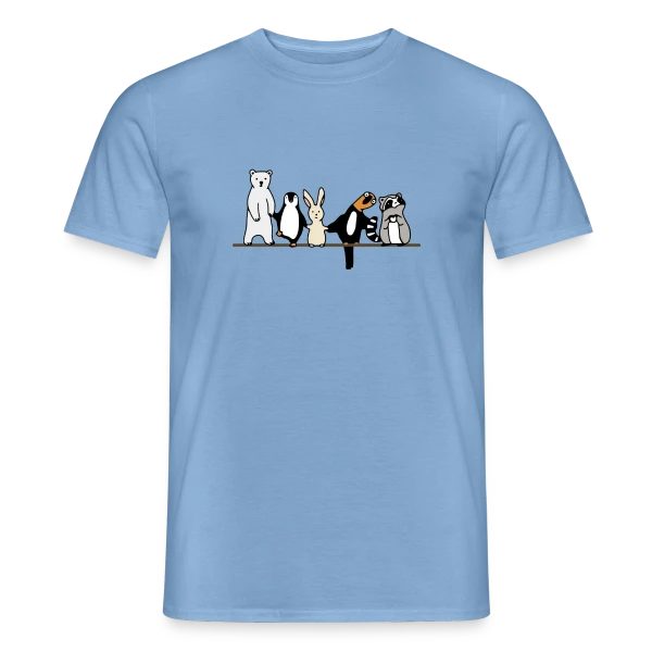 Maquette de T-shirt homme « Animaux Mignons Amis » à personnaliser