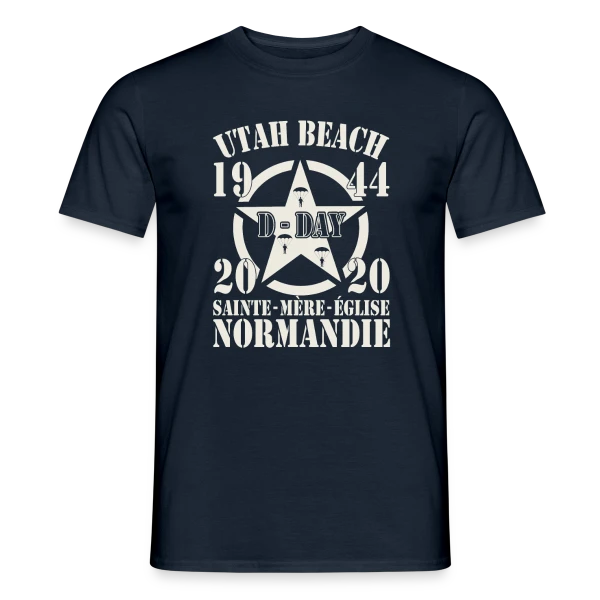 Maquette de T-shirt homme « D-Day Normandie 1944 - Hommage Utah Beach » à personnaliser