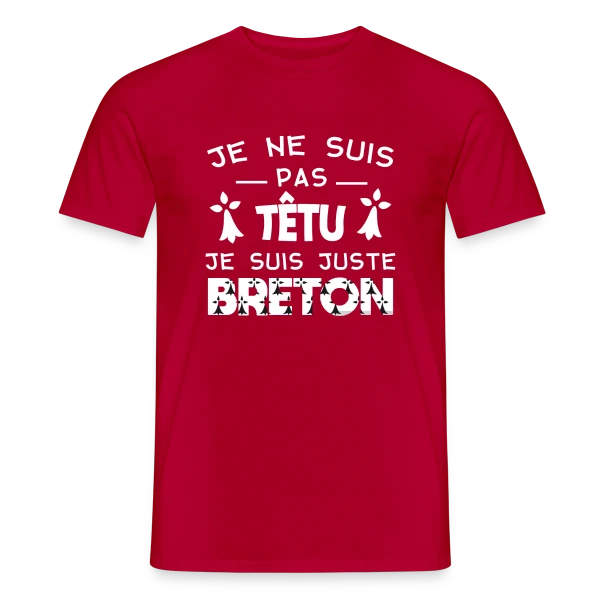Maquette de T-shirt homme « Motif Hermines Bretonnes » à personnaliser