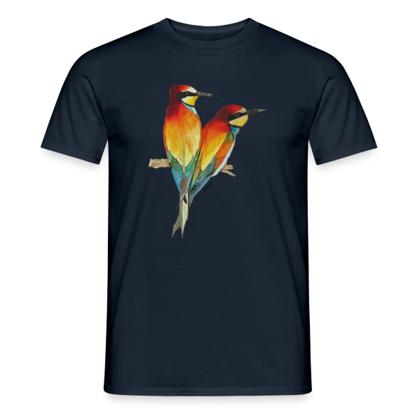 Maquette de T-shirt homme « Guêpiers d'Europe Colorés » à personnaliser