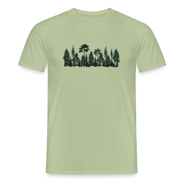 Maquette de T-shirt homme « Forêt Mystique : Le Chemin Intérieur » à personnaliser