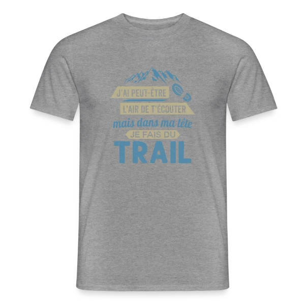 Maquette de T-shirt homme « Dans ma Tête, je Fais du Trail Running » à personnaliser