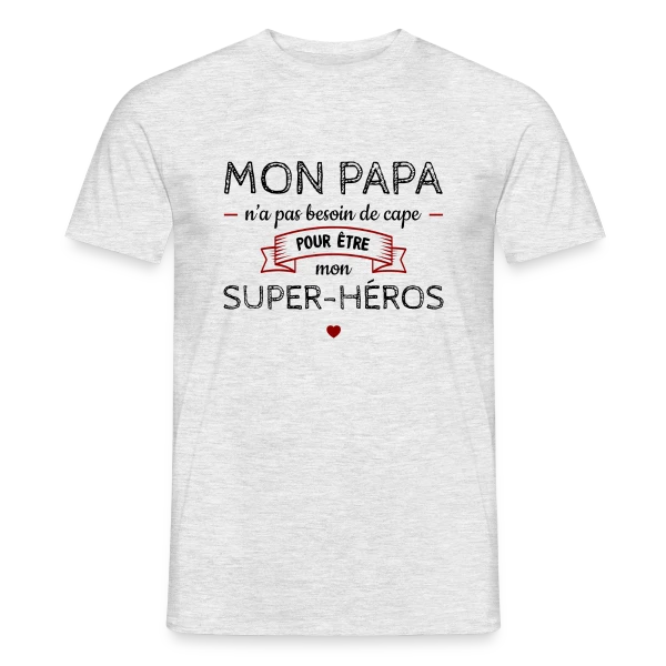 Maquette de T-shirt homme « Mon Papa, Mon Super-Héros Sans Cape » à personnaliser
