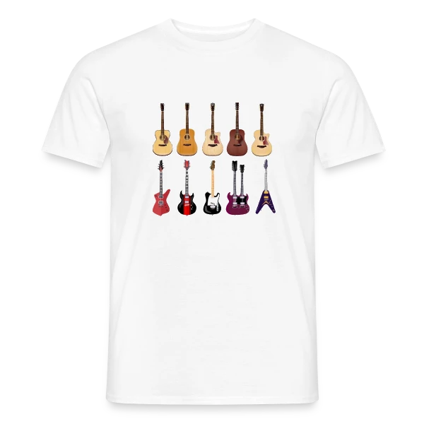 Maquette de T-shirt homme « Je Suis Guitariste : Ma Passion, Ma Fierté » à personnaliser
