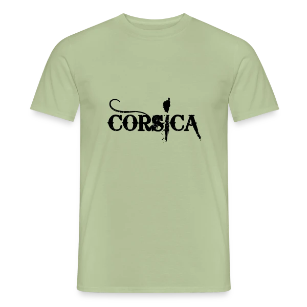 Maquette de T-shirt homme « Corsica Carte Grunge » à personnaliser