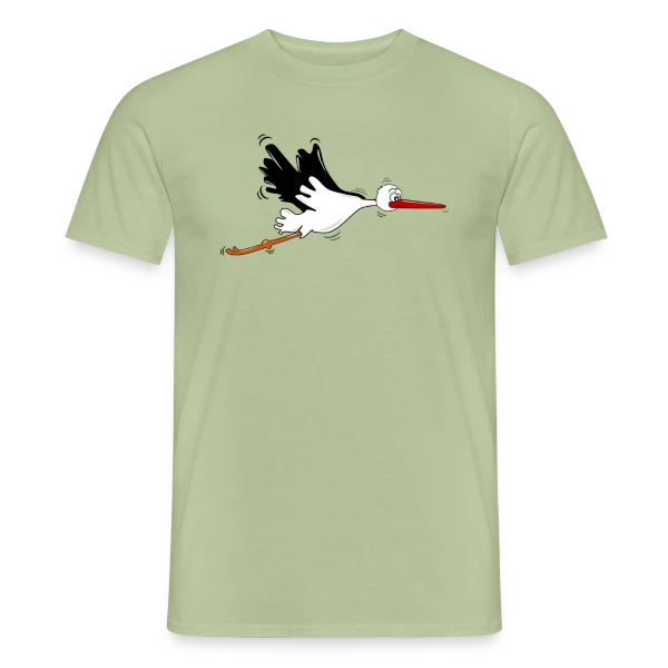 Maquette de T-shirt homme « Cigogne d'Alsace Animal Emblématique » à personnaliser