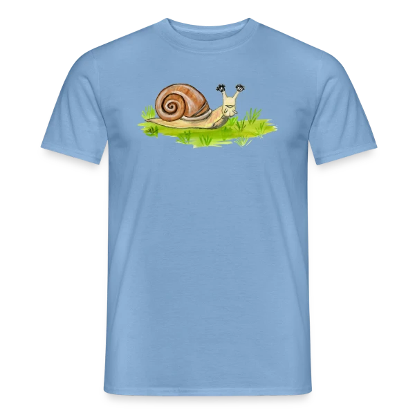 Maquette de T-shirt homme « Escargot Rigolo Cils Fous » à personnaliser