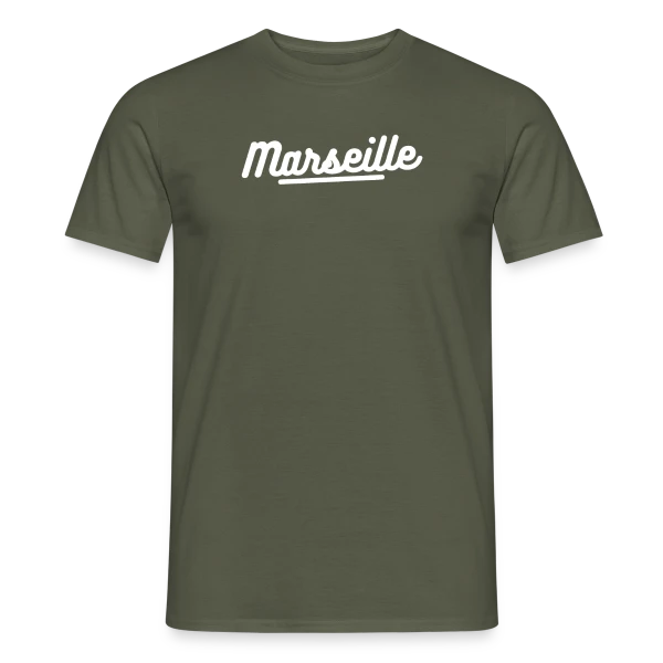 Maquette de T-shirt homme « Marseille Design Épuré » à personnaliser