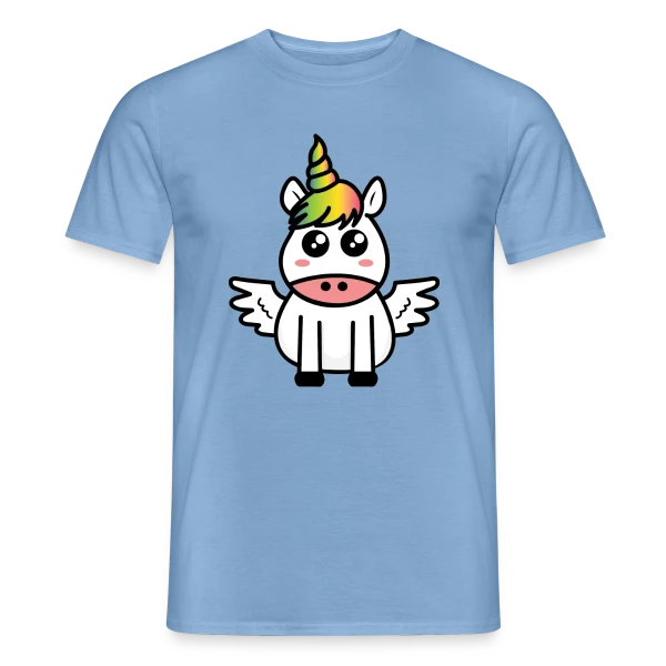 Maquette de T-shirt homme « Licorne Kawaii : Féérique et Magique » à personnaliser