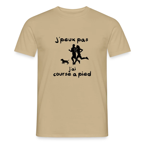 Maquette de T-shirt homme « J'peux pas, j'ai Course à Pied (Jogging, Running) » à personnaliser