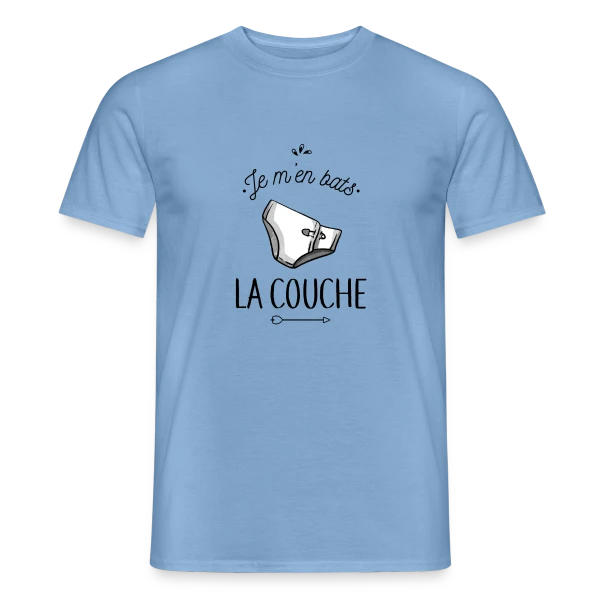 Maquette de T-shirt homme « Je m'en Bats la Couche : Humour & Décontraction » à personnaliser