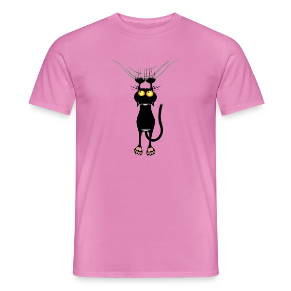 Maquette de T-shirt homme « Chat Griffeur Amusant » à personnaliser