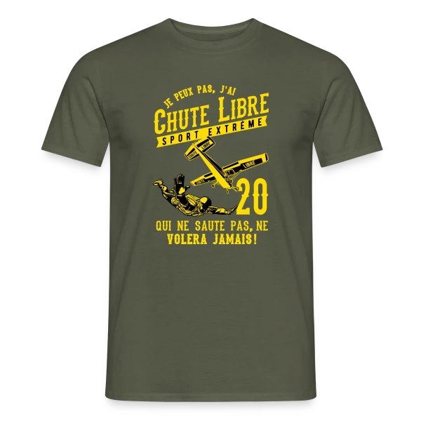 Maquette de T-shirt homme « Chute Libre : Adrénaline et Sport Extrême » à personnaliser