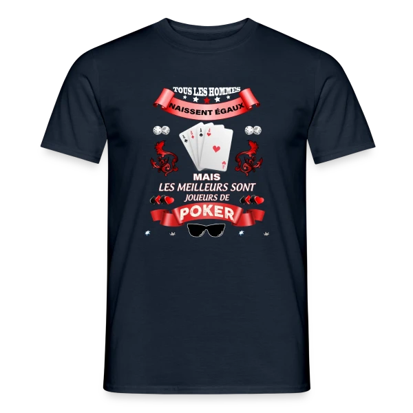Maquette de T-shirt homme « Le Meilleur Joueur de Poker » à personnaliser