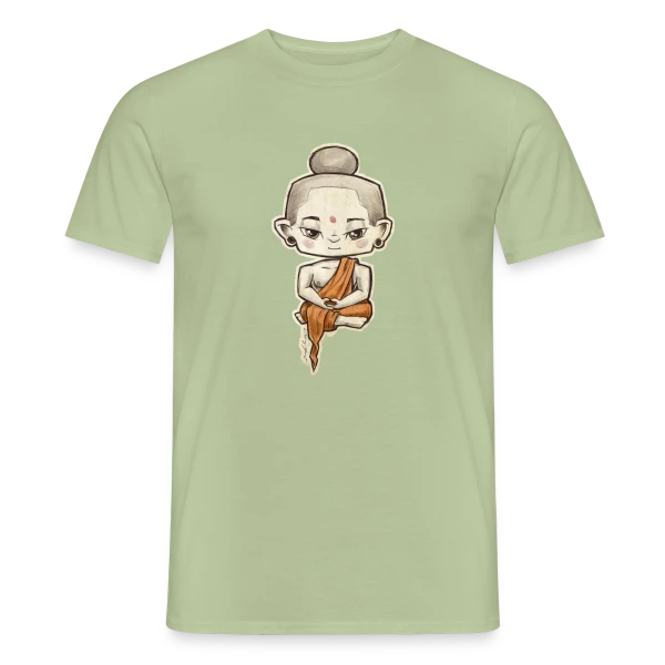Maquette de T-shirt homme « Petit Bouddha Zen » à personnaliser