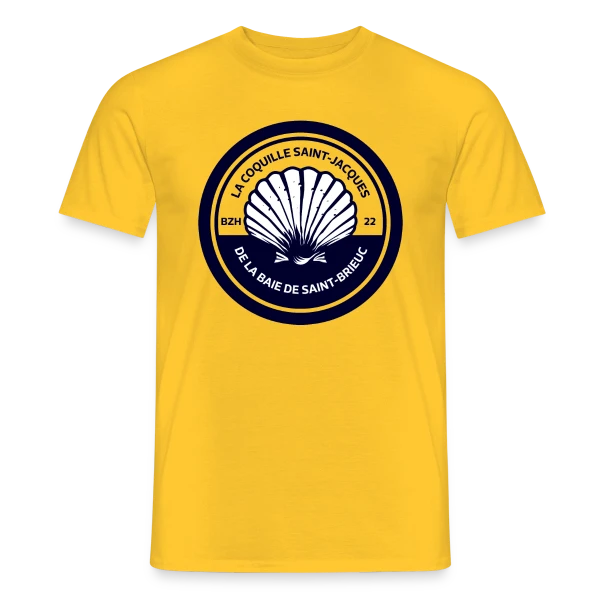 Maquette de T-shirt homme « Coquille Saint-Jacques Baie de Saint-Brieuc » à personnaliser